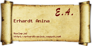 Erhardt Anina névjegykártya